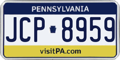 PA license plate JCP8959