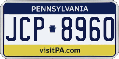 PA license plate JCP8960