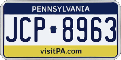 PA license plate JCP8963