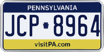 PA license plate JCP8964