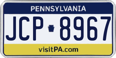 PA license plate JCP8967