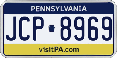 PA license plate JCP8969