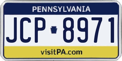 PA license plate JCP8971