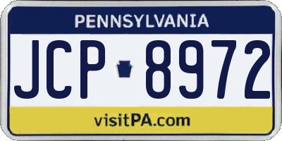 PA license plate JCP8972