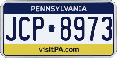 PA license plate JCP8973