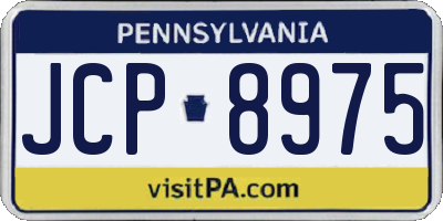 PA license plate JCP8975