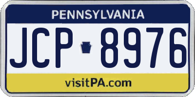 PA license plate JCP8976