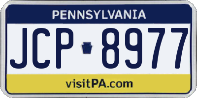 PA license plate JCP8977