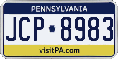 PA license plate JCP8983