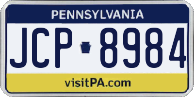 PA license plate JCP8984