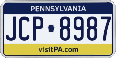 PA license plate JCP8987