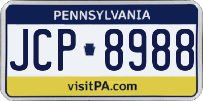 PA license plate JCP8988