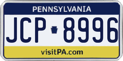 PA license plate JCP8996