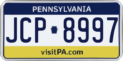PA license plate JCP8997