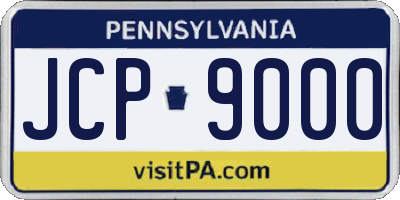 PA license plate JCP9000