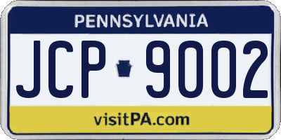 PA license plate JCP9002