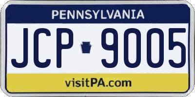 PA license plate JCP9005