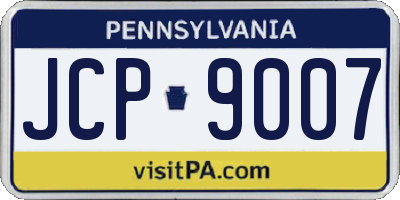 PA license plate JCP9007