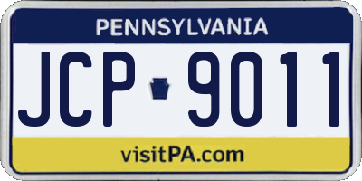 PA license plate JCP9011