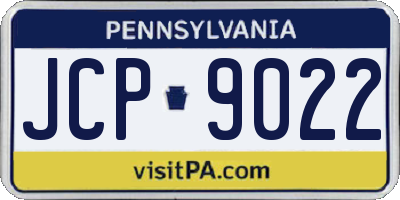 PA license plate JCP9022