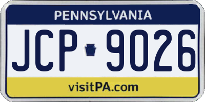 PA license plate JCP9026
