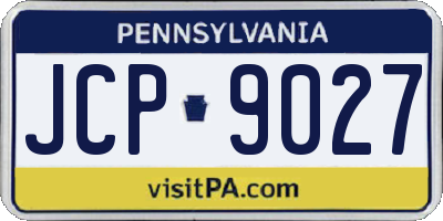 PA license plate JCP9027
