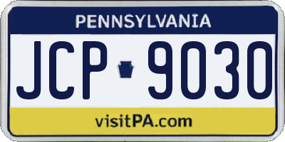 PA license plate JCP9030