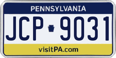 PA license plate JCP9031