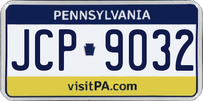 PA license plate JCP9032