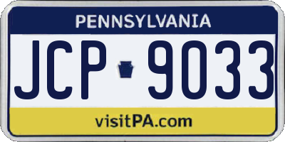 PA license plate JCP9033