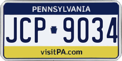 PA license plate JCP9034
