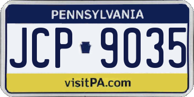 PA license plate JCP9035