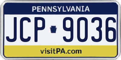 PA license plate JCP9036