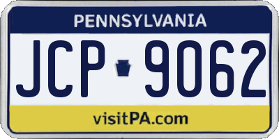 PA license plate JCP9062