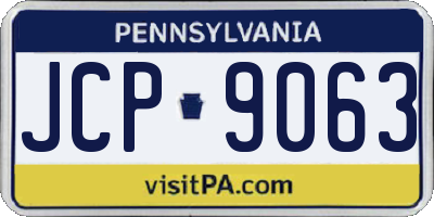 PA license plate JCP9063