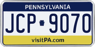 PA license plate JCP9070