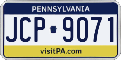 PA license plate JCP9071