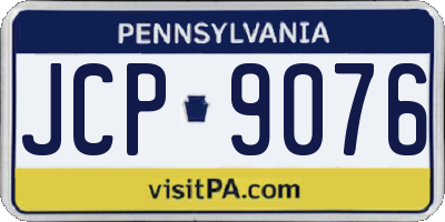 PA license plate JCP9076