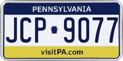 PA license plate JCP9077
