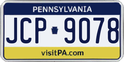 PA license plate JCP9078