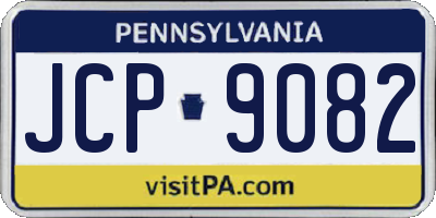 PA license plate JCP9082