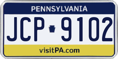 PA license plate JCP9102