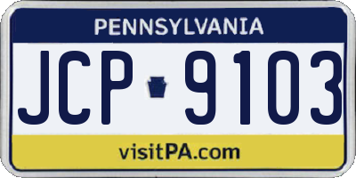 PA license plate JCP9103