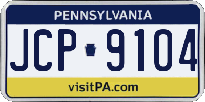 PA license plate JCP9104