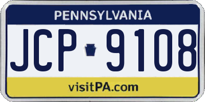 PA license plate JCP9108