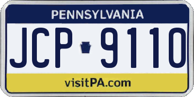 PA license plate JCP9110