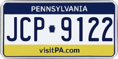 PA license plate JCP9122