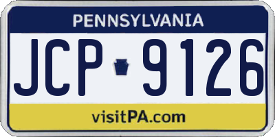 PA license plate JCP9126