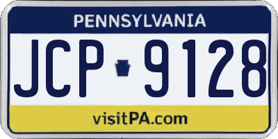 PA license plate JCP9128