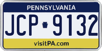 PA license plate JCP9132